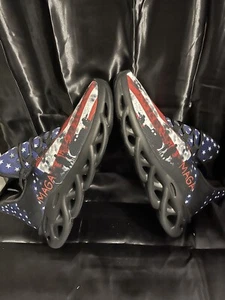 Maga Trump Athletic Running Shoes Stars & Stripes Men 9 New! + Maga Bonus Item - Picture 1 of 5