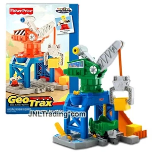 Year 2007 Geo Trax Rail & Road System CRANKIN' ROUND CRANE with Figure & Cargo - Picture 1 of 1