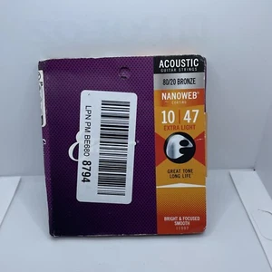 Elixir 80/20 Bronze Acoustic Guitar Strings NANOWEB Extra Light SEE PICTURE - Picture 1 of 5