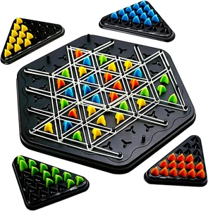 Large Size 12 inches Triggle Board Game Chain Triangle Chess Game with Rubber - Picture 1 of 12