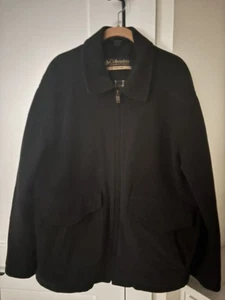 Columbia Winter Wool Jacket Black Mens Large Plaid Lined insulated Bomber Coat  - Picture 1 of 13