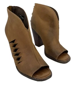 ARIAT Lindsley Tennessee Tan Brown Leather Booties Peep Toe Women’s Sz 9B - Picture 1 of 7