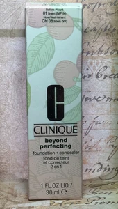 Clinique Beyond Perfecting Foundation Plus Concealer - 01 Linen/CN 08 Linen-NIB- - Picture 1 of 3