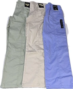 3 Art Class Cargo Pants Girl's XL (14) Blue/Tan/Green Mid Rise Elastic Waist Zip - Picture 1 of 12