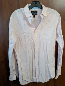 Herren Bonobos Leinen Baumwolle Hemd Lang S Small Slim Fit Rosa - Bild 1 von 10