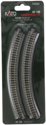 Kato 20-100 249mm 9 3/4" 45o Curve Track R249-45 N scale F/S w/Tracking# Japan - Image 1 of 3