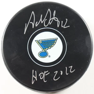 Adam Oates Signed Blues Logo Hockey Puck Inscribed "HOF 2012" (Premium... - Picture 1 of 2