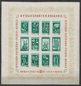 BULGARIA 1953 Fiori e piante medicinali 1 BF MNH** - Imagen 1 de 1