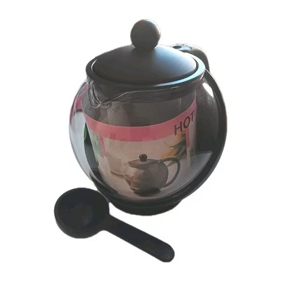 Tempered Glass Hot Tea Maker Black with Stainless Steel Infuser 0.75 Liter(25oz) - Image 1 of 4