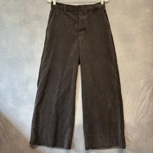 Banana Republic Corduroy Drapey Wide Leg Pants Y2K Size 2 Black Wash Womens Sz 2 - Picture 1 of 11