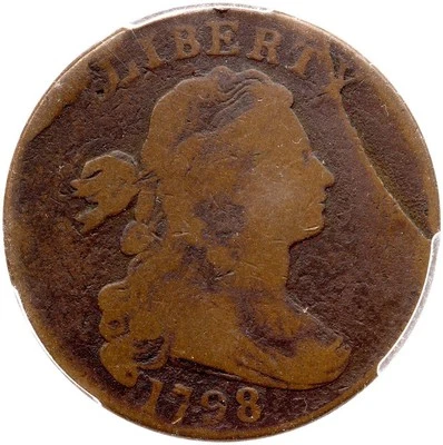 1798 S-171 R-4 PCGS VG 8 CAC Draped Bust Large Cent Coin 1c - Image 1 of 2