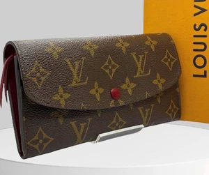 Louis Vuitton M60697 Monogram Portefeuille Emilie Long Bifold Wallet Brown F/S - Picture 1 of 13
