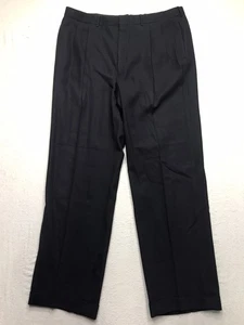 Pantalón De Colección POLO Ralph Lauren Hombre 38x30 Negro Lana Virgen Mohair Plisado Puños - Imagen 1 de 17