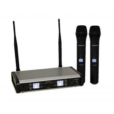 Bespeco GM9882 Radiomicrofono Doppio Palmare UHF 100 Canali Selezionabili - Immagine 1 di 4