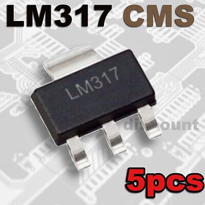 1518/5# Régulateur De Tension Ajustable CMS LM317 ---5pcs - SMD LM317 SOT-223 • 2€