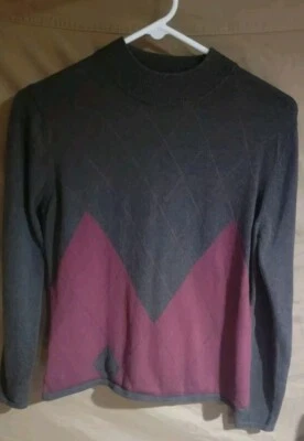 Suéter de Colección Deportivo Haley Para Mujer Gris Medio Argyle 100% Algodón Pullover  Foto 1 de 4