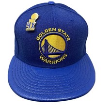 New Era GOLDEN STATE WARRIORS 4X Pin 59Fifty 5950 Blue Fitted Hat 7 1/2 Cap NBA