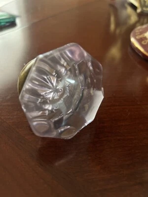 Antigua perilla de puerta victoriana amatista púrpura Foto 1 de 4