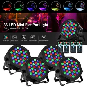 4X LED RGB Bühnenlicht DMX PAR Can Licht Club Disco Party DJ Show Fernbedienung - Bild 1 von 13