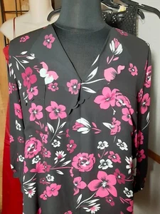ELLE v-neck 3/4 sleeve scalloped trimed edge tunic women's size XXL - Picture 1 of 8