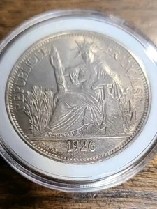 1926-A French Indo China Piastre Silver Coin MS Grade Viet Nam - Picture 1 of 2