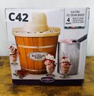 Nostalgia ice cream maker ICMP400WD 4-Quart Electric Wood Bucket Ice Cream Brown