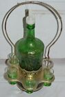Musical Decanter Stand Set w/ 4 Shot Glasses Green