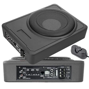 600W 10" Delgado Bajo Asiento Alimentado Coche/Camión Subwoofer Sub+Amplificador Kit Alta Potencia J9Q6 - Imagen 1 de 12