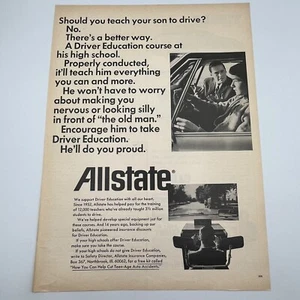 Allstate Insurance Drivers Ed 1968 Vintage Print Ad 10.25"x13.75" teen driving - Picture 1 of 2
