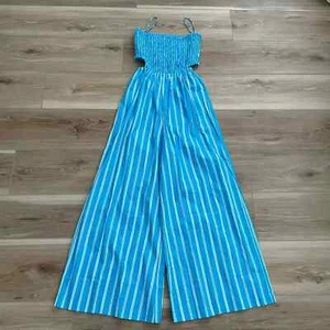 NWT Faithfull the Brand Baylee Jumpsuit Maya Stripe Print Blue size 2 - Picture 1 of 11