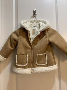 Little Me Gr.3T braune Jacke geblümt mit Kapuze sauberer Zustand - Bild 1 von 6