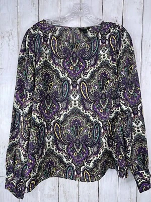 Blusa túnica para mujer J Crew mediana cachemira popover púrpura dorada Orleans Foto 1 de 4