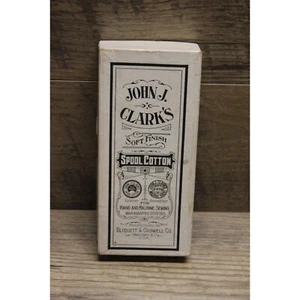 Vintage Antique Clark's soft finish spool cotton machine thread box (box only) - Picture 1 of 9