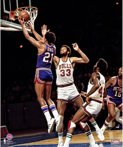Dave Bing Detroit Pistons Unsigned Layup Photograph Cover