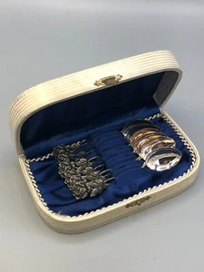 Boxed Set of 6 Floral Demitasse Spoons 4.25", 835 fine Silver - Picture 1 of 5