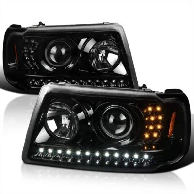 Proyector de tira LED negro azabache de repuesto para faros Ford Ranger 2001-2011 Foto 1 de 4