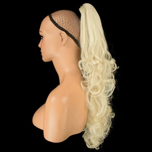 Clip de garra rubia sueca de 22" PONYTAIL QUE CAE RIZOS - Imagen 1 de 3