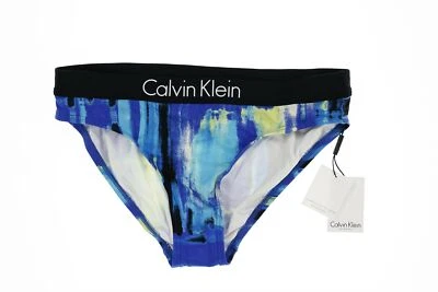 Calvin Klein 145864 Womens Cyan Monet Bikini Bottom Swimwear Blue Size X-Small - Image 1 of 2