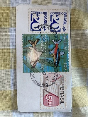 BRAZIL  - 1976–FISH BLOCK OF 5 VF** Rare Vintage - Image 1 of 4