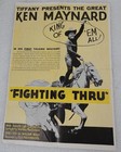 WESTERN KEN MAYNARD MOVIE PRESS BOOK " FIGHTING THROUGH " FILM 1930