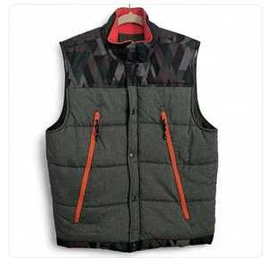 Lifted Research Group Puffer Vest Gray Green Men’s Size XL Outerwear Full Zip - Picture 1 of 6