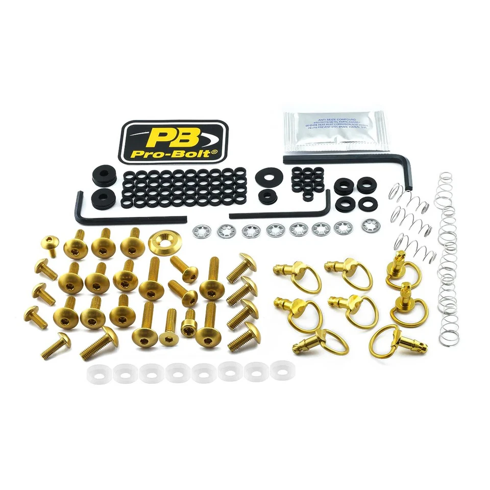 Pro Bolt Aluminium Fairing Bolt Kit Gold For Yamaha YZF-R1 1000 ABS 2015-2022 - Image 1 of 1