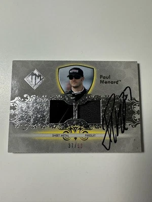 2012 Press Pass Total Memorabilia Paul Menard Dual Relic IP Auto /99 Metal Suit - Image 1 of 2