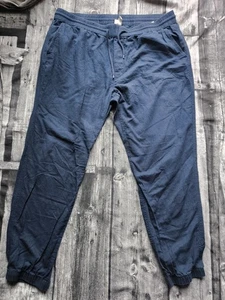 H&M Clothing Mens Navy Blue Linen Blend Jogger Style Trousers XXL - Picture 1 of 9