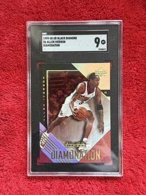 Inserto de diamante negro Allen Iverson 1999-00 cubierta superior #D6 SGC 9  Foto 1 de 3
