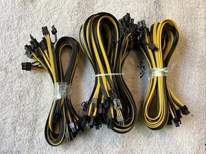 32 Pack CPU 12v 8 Pin to Dual 6+2 Pin PCI-E Power Cable Splitter GPU 18AWG 12.5" - Picture 1 of 4