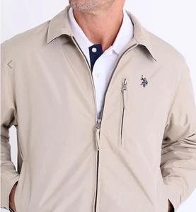 U.S. Polo Assn. Micro Golf Jacke Khaki Full Zip Größe XL Reißverschlusstaschen - Bild 1 von 11