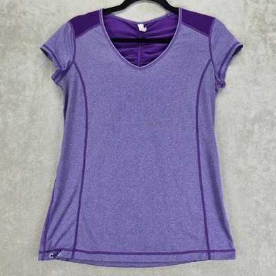 Lucy Activewear Womens Purple Short Sleeve Vneck Workout Top Size Small - Image 1 of 4