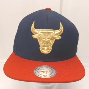 Chicago Bulls Mitchell & Ness Snapback Hat  Red Blue & Gold  - Picture 1 of 12