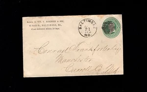 Wm Robinson & Son Baltimore Maryland Fancy Cancel PSE Cover 9q - Picture 1 of 2